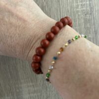 Bracelet en Jaspe rouge perles 8 mm ou 6 mm boutique La Porte des Secrets