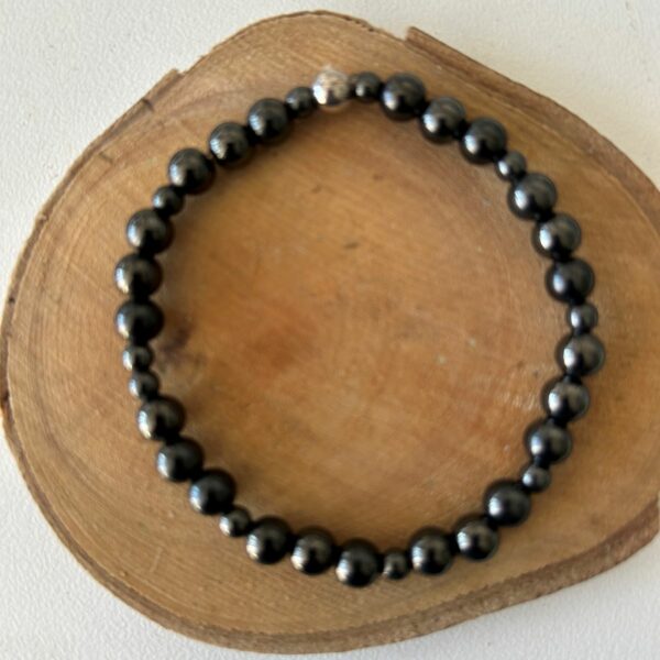 Bracelet en Hématite magnétique naturelle - perles 6 mm et perles 3 mm Boutique minéraux du monde et de lithothérapie La Porte des Secrets