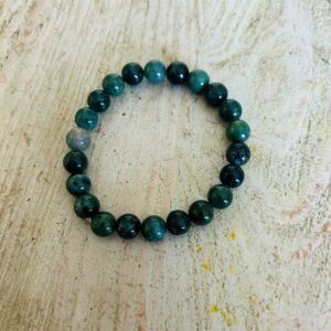 Bracelet Agate mousse Uruguay en perles de 8mm. Boutique La Porte des Secrets