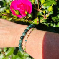 Bracelet Agate mousse Uruguay en perles de 8mm. Boutique La Porte des Secrets