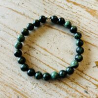 Bracelet en Kambaba naturel artisanal fait main, en perles 8mm sur fil élastique - Boutique La Porte des Secrets