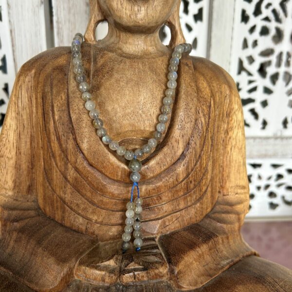 Mala tibétain en Labradorite perles 6 mm, Madagascar - Boutique ésotérique en ligne La Porte des Secrets