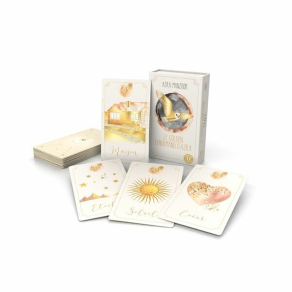 Golden Lenormand D'Azra - boite coffret de 34 cartes - Boutique ésotérique La Porte des Secrets