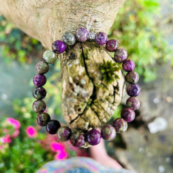 Bracelet Atlantisite cristaux Atlante perles 8 mm - Pierre rare et unique aux puissantes vibrations. Bracelet élastique en pierre véritable. Boutique de Lithothérapie La Porte des Secrets