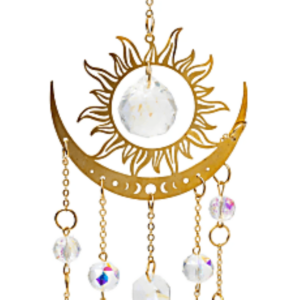 Attrape soleil suspension cristaux soleil et lune 44 cm. Boutique La Porte des Secrets