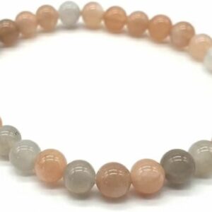 Bracelet Pierre de lune noire Brésil. Perles 6mm. Boutique de lithothérapie La Porte des Secrets