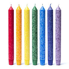 Bougies des chakras parfumée boite 7 cierges. Boutique La Porte des Secrets