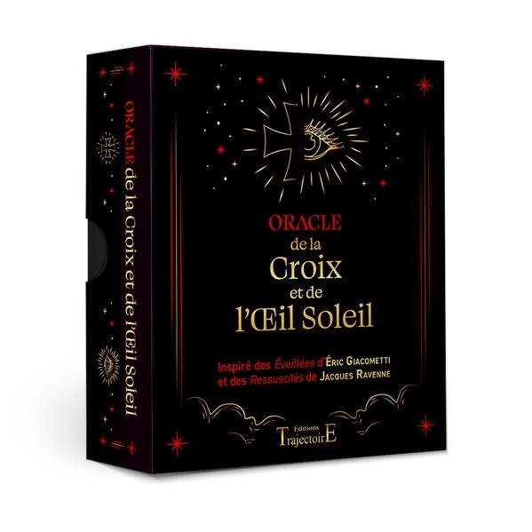 Oracle de la Croix et de l'Oeil soleil. Inspiré des éveillés d'Eric Giacometti et de Ressuscités de Jacques Ravenne. 25 cartes oracles inédites et un livret explicatif. Boutique ésotérique La Porte des Secrets