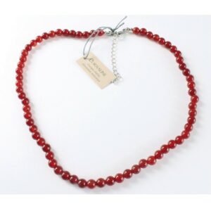 Collier en cornaline naturelle - perles 8 mm. dimension environ 43-48 cm.Boutique La Porte des Secrets